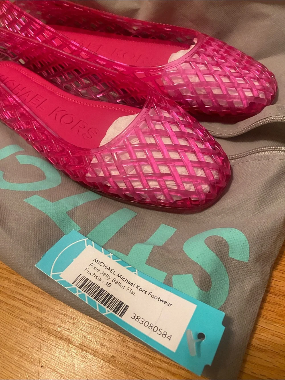Michael Kors Hot Pink Woven Jelly Ballet Flats